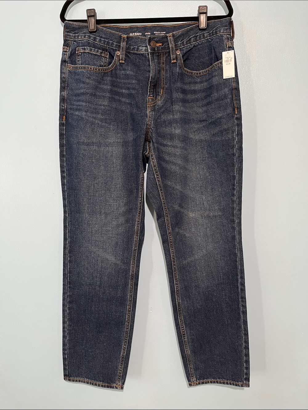 Old Navy Men's Dark Blue Slim Straight Jeans 33/29 athletic taper